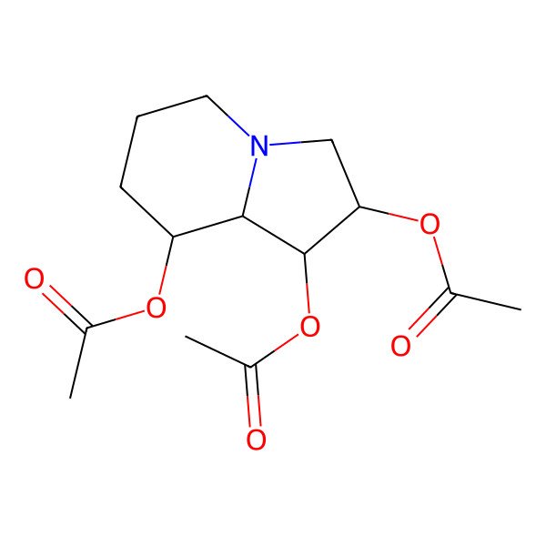 2D Structure of [(1S,2R,8R,8aR)-1,2-diacetyloxy-1,2,3,5,6,7,8,8a-octahydroindolizin-8-yl] acetate
