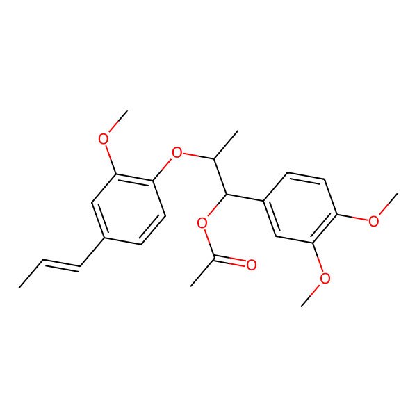 2D Structure of [(1S,2S)-1-(3,4-dimethoxyphenyl)-2-(2-methoxy-4-prop-1-enylphenoxy)propyl] acetate