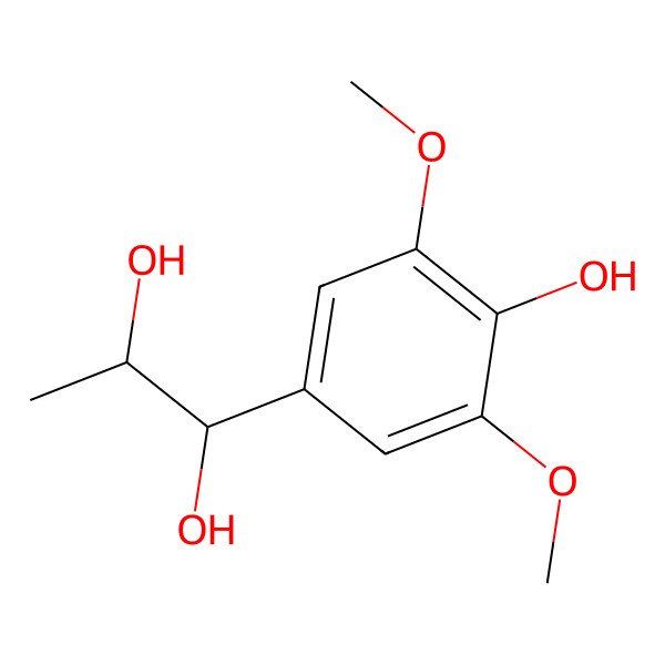 2D Structure of (1S,2S)-1-(4-hydroxy-3,5-dimethoxyphenyl)propane-1,2-diol