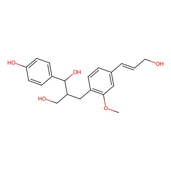 2D Structure of (1S,2S)-1-(4-hydroxyphenyl)-2-[[4-[(E)-3-hydroxyprop-1-enyl]-2-methoxyphenyl]methyl]propane-1,3-diol