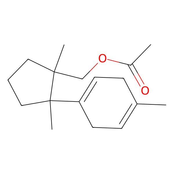 2D Structure of [(1S,2S)-1,2-dimethyl-2-(4-methylcyclohexa-1,4-dien-1-yl)cyclopentyl]methyl acetate