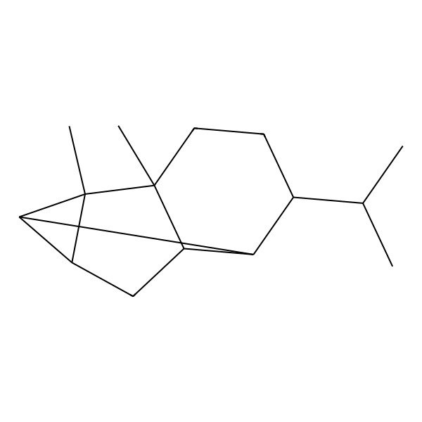 2D Structure of (1S,2S,3R,4S,6R,7R,8R)-1,2-dimethyl-8-propan-2-yltetracyclo[4.4.0.02,4.03,7]decane