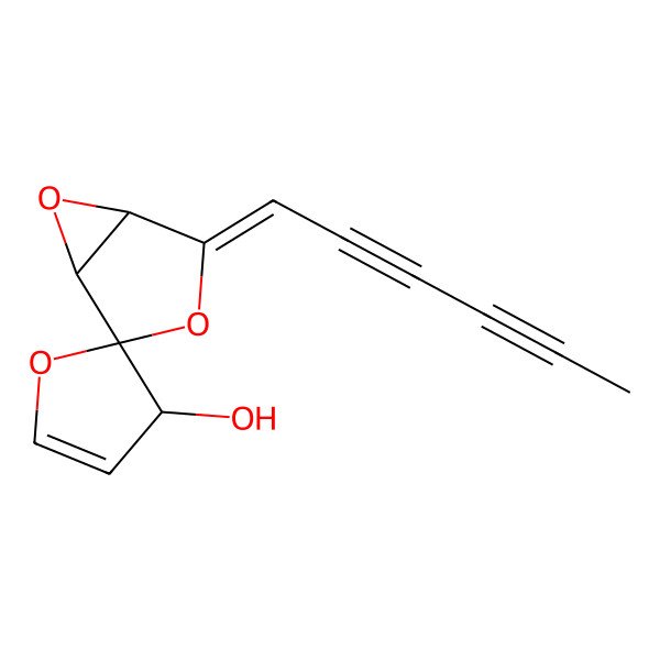 2D Structure of (1S,2S,3'R,4Z,5R)-4-hexa-2,4-diynylidenespiro[3,6-dioxabicyclo[3.1.0]hexane-2,2'-3H-furan]-3'-ol