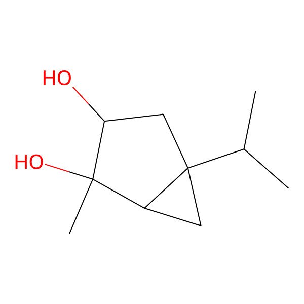 2D Structure of (1S,2S,3R,5S)-2-methyl-5-propan-2-ylbicyclo[3.1.0]hexane-2,3-diol