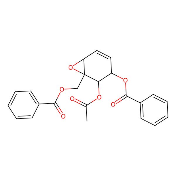 2D Structure of [(1S,2S,3R,6S)-2-acetyloxy-3-benzoyloxy-7-oxabicyclo[4.1.0]hept-4-en-1-yl]methyl benzoate