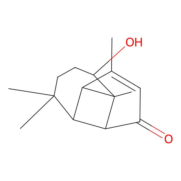 2D Structure of (1S,2S,3R,7R,8S)-3-hydroxy-2,6,6,11-tetramethyltricyclo[5.4.0.02,8]undec-10-en-9-one