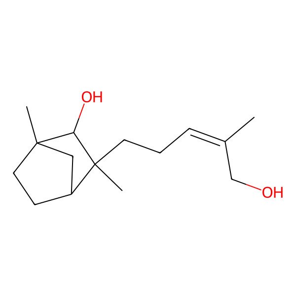 2D Structure of (1S,2S,3S)-3-(5-hydroxy-4-methylpent-3-enyl)-1,3-dimethylbicyclo[2.2.1]heptan-2-ol