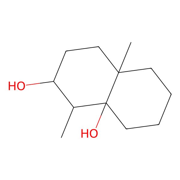 2D Structure of (1S,2S,4aR,8aS)-1,4a-dimethyl-1,2,3,4,5,6,7,8-octahydronaphthalene-2,8a-diol