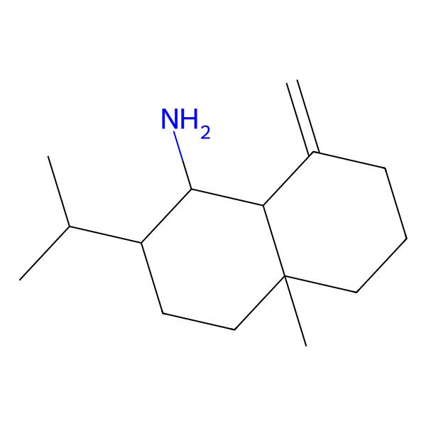 2D Structure of (1S,2S,4aR,8aS)-4a-methyl-8-methylidene-2-propan-2-yl-1,2,3,4,5,6,7,8a-octahydronaphthalen-1-amine