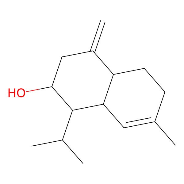 2D Structure of (1S,2S,4aS,8aR)-7-methyl-4-methylidene-1-propan-2-yl-2,3,4a,5,6,8a-hexahydro-1H-naphthalen-2-ol