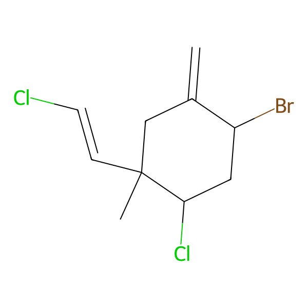 2D Structure of (1S,2S,4R)-4-bromo-2-chloro-1-[(E)-2-chloroethenyl]-1-methyl-5-methylidenecyclohexane