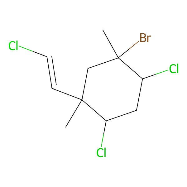 2D Structure of (1S,2S,4R,5R)-1-bromo-2,4-dichloro-5-[(E)-2-chloroethenyl]-1,5-dimethylcyclohexane
