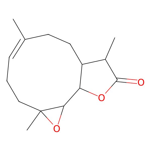 2D Structure of (1S,2S,4R,7E,11S,12R)-4,8,12-trimethyl-3,14-dioxatricyclo[9.3.0.02,4]tetradec-7-en-13-one