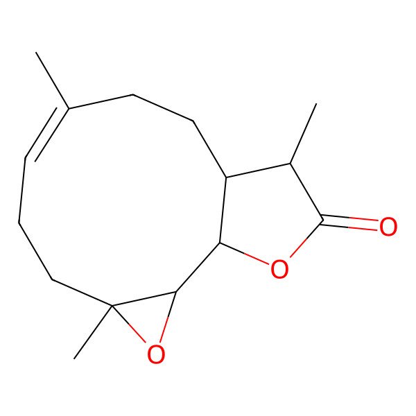 2D Structure of (1S,2S,4R,7E,11S,12S)-4,8,12-trimethyl-3,14-dioxatricyclo[9.3.0.02,4]tetradec-7-en-13-one