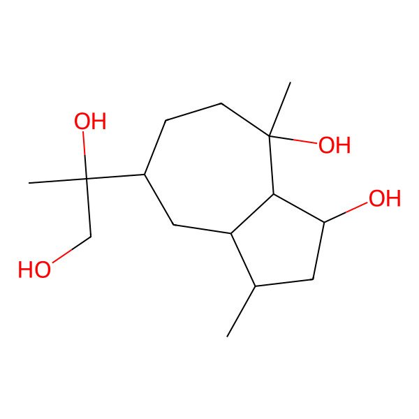 2D Structure of (1S,2S,4S,5S,7R,10R)-guaiane-2,10,11,12-tetraol