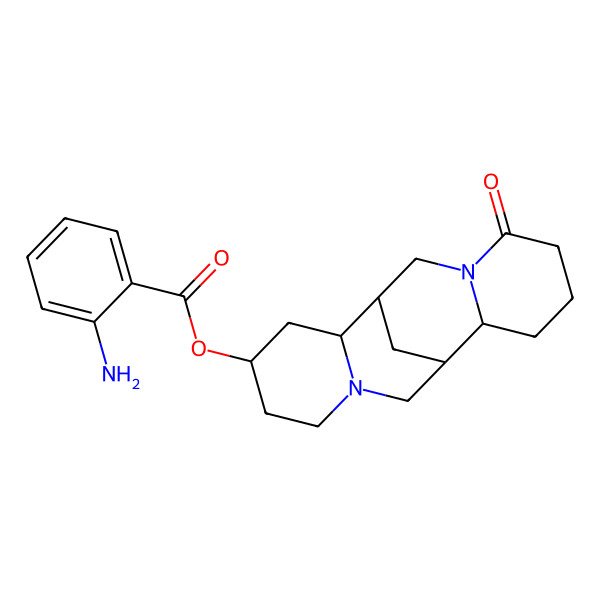 2D Structure of [(1S,2S,4S,9S,10R)-14-oxo-7,15-diazatetracyclo[7.7.1.02,7.010,15]heptadecan-4-yl] 2-aminobenzoate