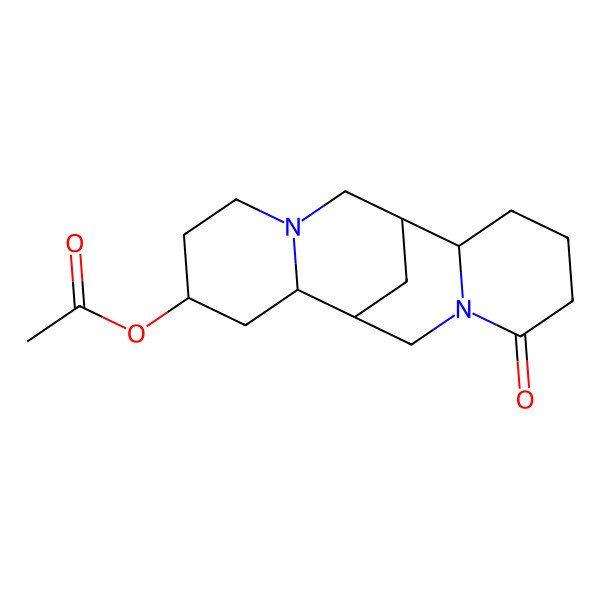 2D Structure of [(1S,2S,4S,9S,10R)-14-oxo-7,15-diazatetracyclo[7.7.1.02,7.010,15]heptadecan-4-yl] acetate