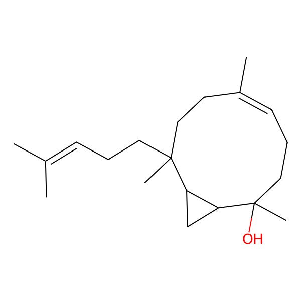 2D Structure of (1S,2S,5E,9S,10S)-2,6,9-trimethyl-9-(4-methylpent-3-enyl)bicyclo[8.1.0]undec-5-en-2-ol