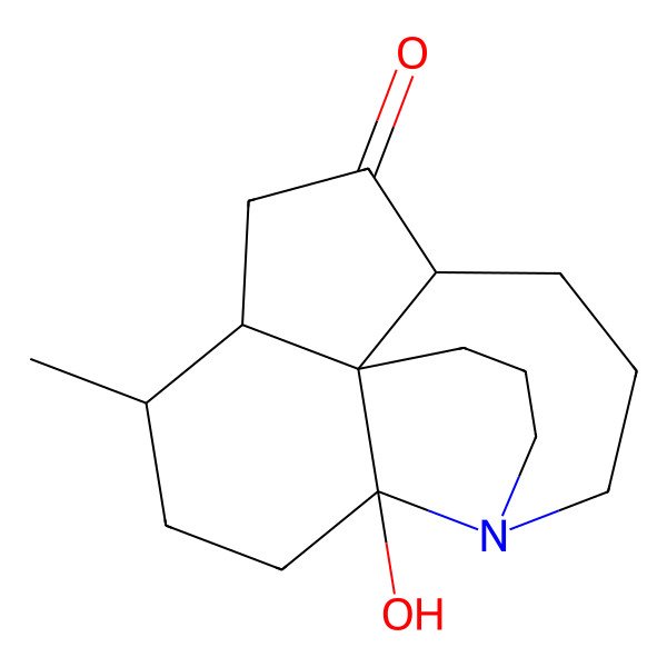 2D Structure of (1S,2S,5R,6R,9S)-2-hydroxy-5-methyl-13-azatetracyclo[7.7.0.01,6.02,13]hexadecan-8-one