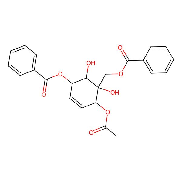 2D Structure of [(1S,2S,5R,6S)-2-acetyloxy-5-benzoyloxy-1,6-dihydroxycyclohex-3-en-1-yl]methyl benzoate