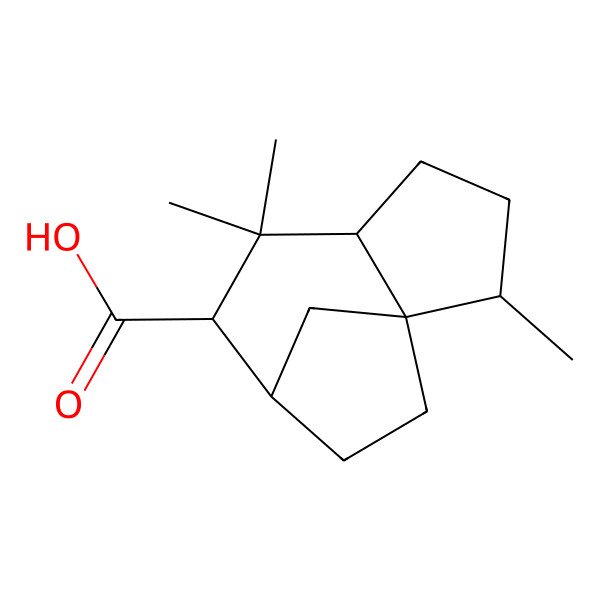2D Structure of (1S,2S,5R,7R,8R)-2,6,6-trimethyltricyclo[6.2.1.01,5]undecane-7-carboxylic acid