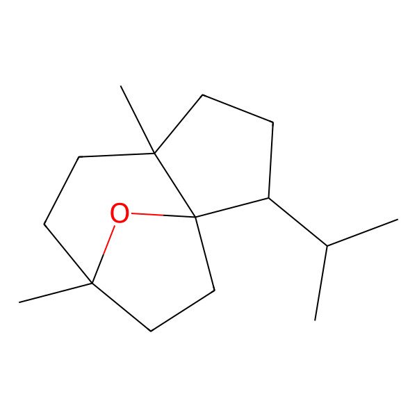 2D Structure of (1S,2S,5R,8R)-5,8-dimethyl-2-propan-2-yl-11-oxatricyclo[6.2.1.01,5]undecane