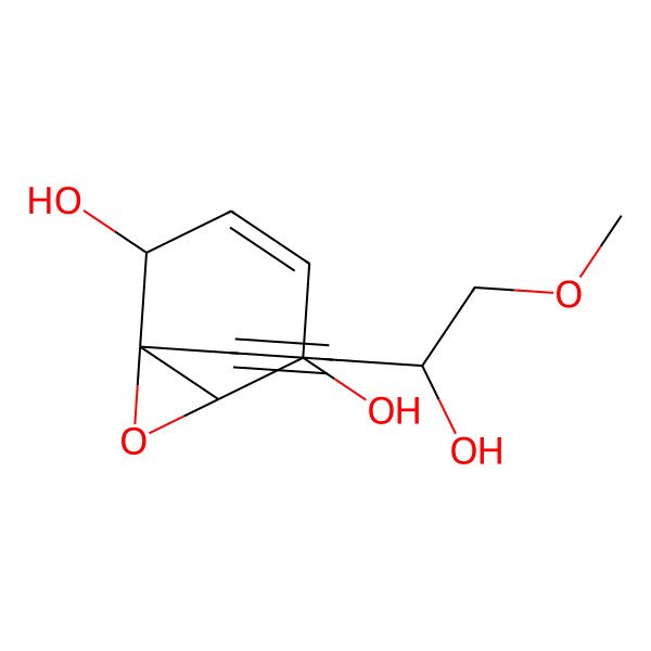 2D Structure of (1S,2S,5S,6R)-1-[(3R)-3-hydroxy-4-methoxybut-1-ynyl]-7-oxabicyclo[4.1.0]hept-3-ene-2,5-diol
