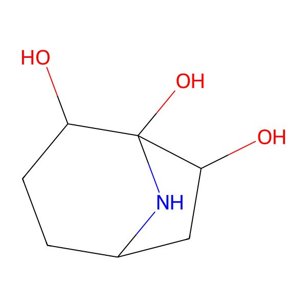 2D Structure of (1S,2S,5S,7S)-8-azabicyclo[3.2.1]octane-1,2,7-triol
