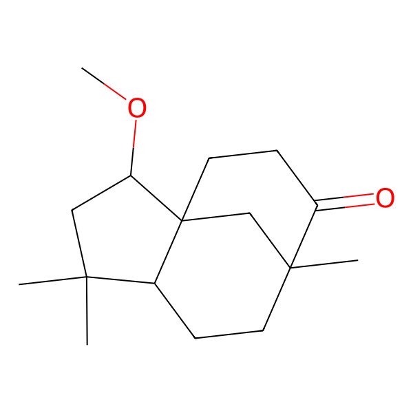 2D Structure of (1S,2S,5S,8R)-2-methoxy-4,4,8-trimethyltricyclo[6.3.1.01,5]dodecan-9-one