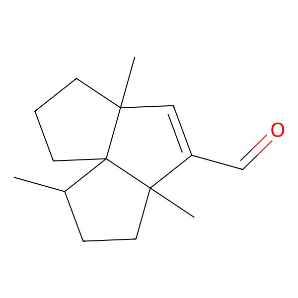 2D Structure of (1S,2S,5S,8R)-2,5,8-trimethyltricyclo[6.3.0.01,5]undec-6-ene-6-carbaldehyde