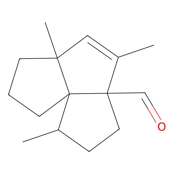 2D Structure of (1S,2S,5S,8R)-2,6,8-trimethyltricyclo[6.3.0.01,5]undec-6-ene-5-carbaldehyde