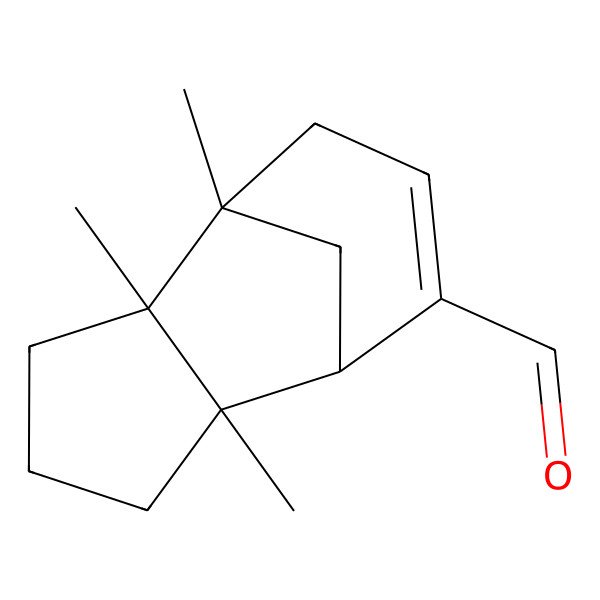 2D Structure of (1S,2S,6R,7R)-1,2,6-trimethyltricyclo[5.3.1.02,6]undec-8-ene-8-carbaldehyde
