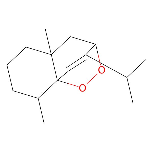2D Structure of (1S,2S,6R,8S)-2,6-dimethyl-12-propan-2-yl-9,10-dioxatricyclo[6.2.2.01,6]dodec-11-ene