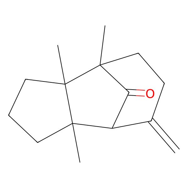 2D Structure of (1S,2S,6S,7R)-1,2,6-trimethyl-8-methylidenetricyclo[5.3.1.02,6]undecan-11-one