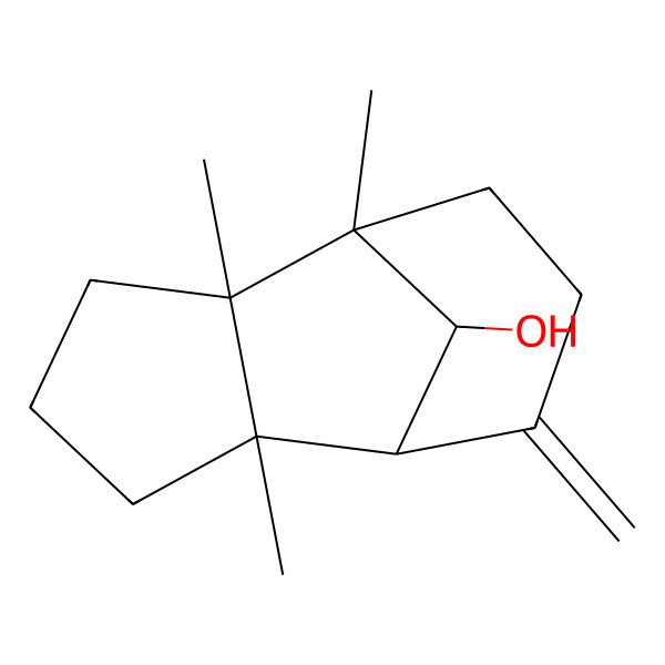 2D Structure of (1S,2S,6S,7R,11S)-1,2,6-trimethyl-8-methylidenetricyclo[5.3.1.02,6]undecan-11-ol