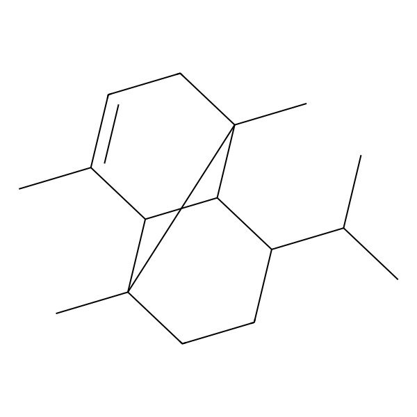 2D Structure of (1S,2S,6S,7R,8S)-1,3,6-trimethyl-8-propan-2-yltricyclo[4.4.0.02,7]dec-3-ene
