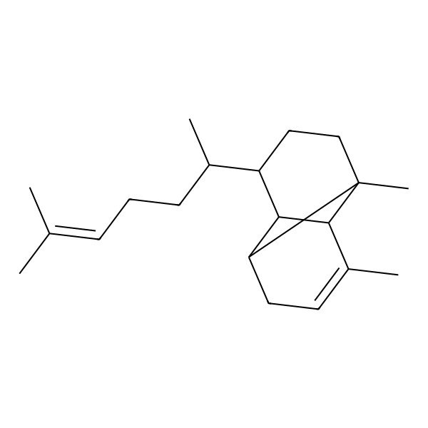 2D Structure of (1S,2S,6S,7S,8S)-1,3-dimethyl-8-[(2S)-6-methylhept-5-en-2-yl]tricyclo[4.4.0.02,7]dec-3-ene