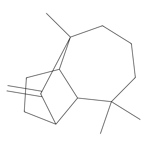 2D Structure of (1S,2S,7R,9R)-3,3,7-trimethyl-8-methylidenetricyclo[5.4.0.02,9]undecane