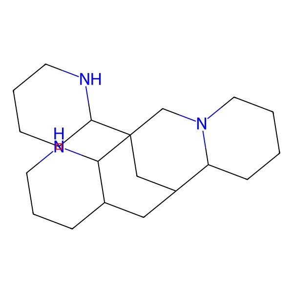 2D Structure of (1S,2S,7R,9R,10R)-1-[(2S)-piperidin-2-yl]-3,15-diazatetracyclo[7.7.1.02,7.010,15]heptadecane