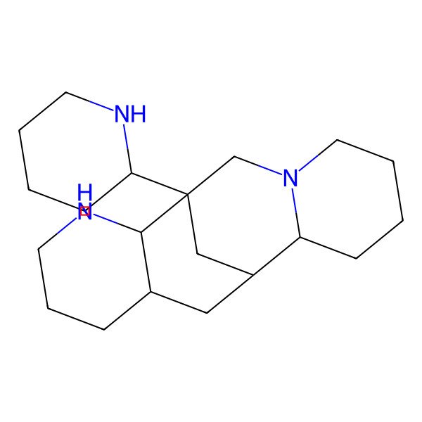 2D Structure of (1S,2S,7S,9R,10S)-1-[(2R)-piperidin-2-yl]-3,15-diazatetracyclo[7.7.1.02,7.010,15]heptadecane