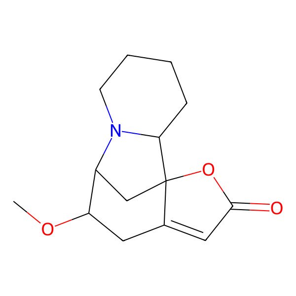 2D Structure of (1S,2S,8S,9S)-9-methoxy-14-oxa-7-azatetracyclo[6.6.1.01,11.02,7]pentadec-11-en-13-one