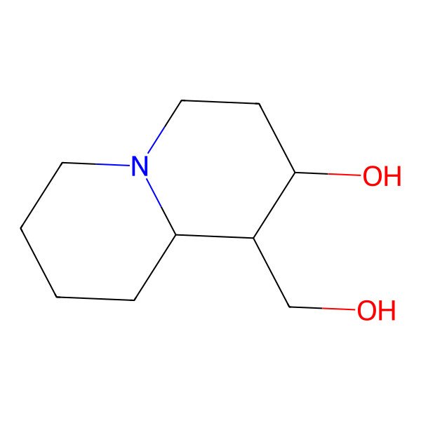 2D Structure of (1S,2S,9aR)-1-(hydroxymethyl)-2,3,4,6,7,8,9,9a-octahydro-1H-quinolizin-2-ol