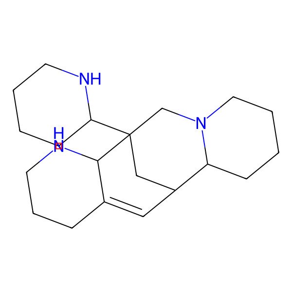 2D Structure of (1S,2S,9R,10S)-1-[(2S)-piperidin-2-yl]-3,15-diazatetracyclo[7.7.1.02,7.010,15]heptadec-7-ene