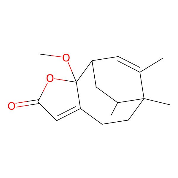 2D Structure of (1S,2S,9R,13S)-2-methoxy-9,10,13-trimethyl-3-oxatricyclo[7.2.2.02,6]trideca-5,10-dien-4-one