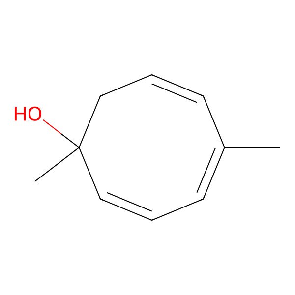2D Structure of (1S,2Z,4Z,6Z)-1,5-dimethylcycloocta-2,4,6-trien-1-ol