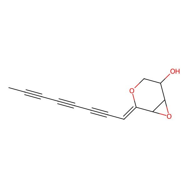 2D Structure of (1S,2Z,5S,6S)-2-octa-2,4,6-triynylidene-3,7-dioxabicyclo[4.1.0]heptan-5-ol