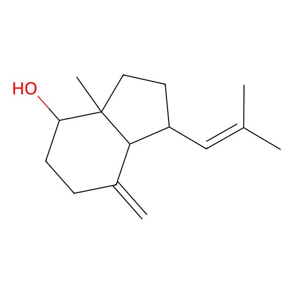 2D Structure of (1S,3aR,4R,7aS)-3a-methyl-7-methylidene-1-(2-methylprop-1-enyl)-2,3,4,5,6,7a-hexahydro-1H-inden-4-ol