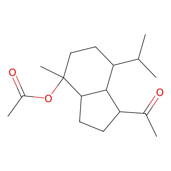2D Structure of [(1S,3aR,4R,7S,7aS)-1-acetyl-4-methyl-7-propan-2-yl-1,2,3,3a,5,6,7,7a-octahydroinden-4-yl] acetate