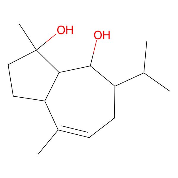 2D Structure of (1S,3aR,7S,8R,8aR)-1,4-dimethyl-7-propan-2-yl-3,3a,6,7,8,8a-hexahydro-2H-azulene-1,8-diol