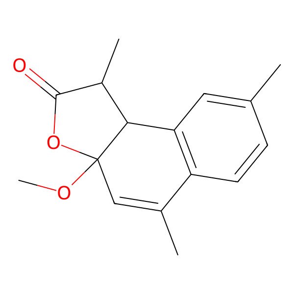 2D Structure of (1S,3aR,9bR)-3a-methoxy-1,5,8-trimethyl-1,9b-dihydrobenzo[e][1]benzofuran-2-one